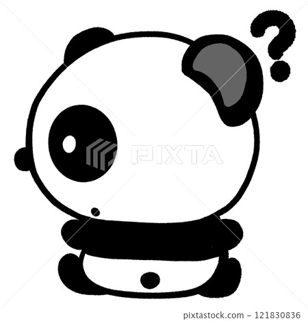 Cute cartoon panda question mark illustration, panda curious expression sticker drawing Cute cartoon panda question mark illustration, panda curious expression sticker drawing 121830836