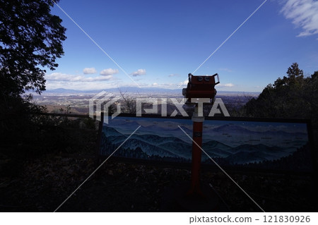 Fujioka City: View from the summit of Mt. Koo, reached by climbing 2,000 steps, December 27, 2024 121830926