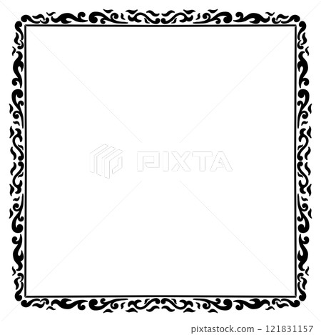 drawing of black square frame drawing of black square frame 121831157