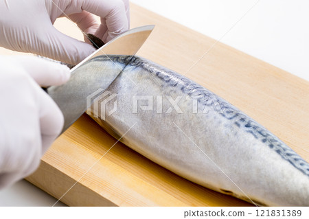 Mackerel cooking 121831389