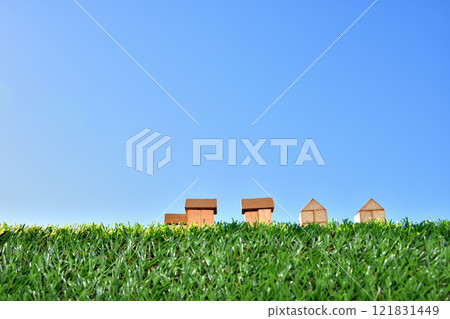 Blue sky and residential image Blue sky and residential image 121831449