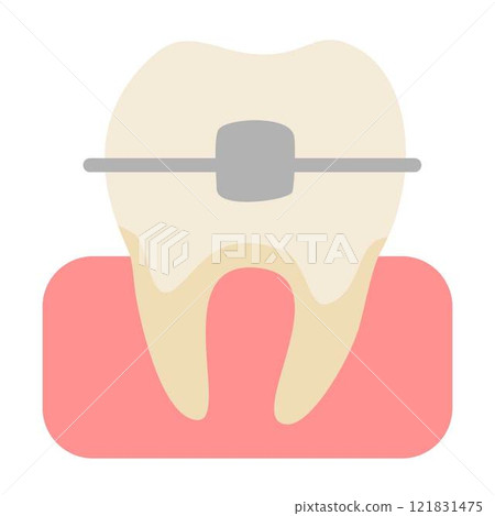 Teeth with braces element illustration 121831475