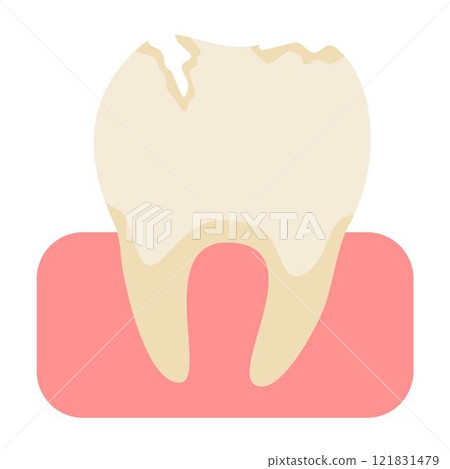 toothache and caries in the tooth 121831479