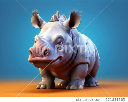 the AI Image Generator, Cute Cartoon Rhinoceros Character the AI Image Generator, Cute Cartoon Rhinoceros Character 121831565