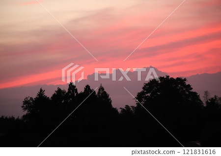 Sunset sky around the roadside station Mitakido Sunset sky around the roadside station Mitakido 121831616