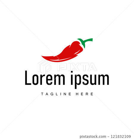 Hot Chili Peppers Logo Farm Garden Design Simple Illustration Symbol Template 121832109
