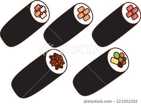 A simple illustration set of various ehomaki 121832202