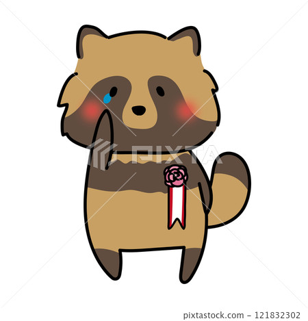 胸前掛著胸花的哭泣貉 121832302