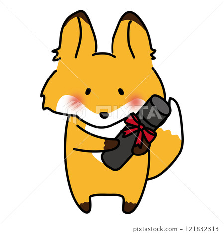 Fox holding a diploma 121832313