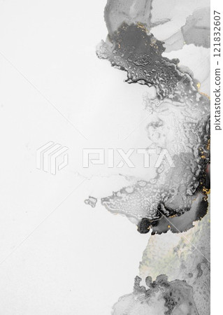 Marble ink abstract art from exemplary original painting abstract background 121832607