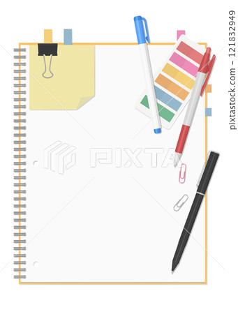 Stationery and notebook set, simple blank ring notebook 121832949