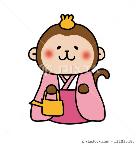 Three court ladies of the monkey dolls (Teiko) 121833193