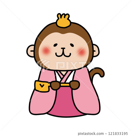 Three court ladies of the monkey doll (Nagae Choshi) 121833195