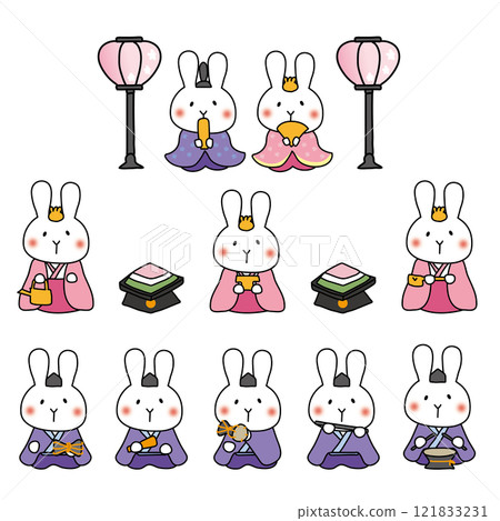 White rabbit doll set 121833231