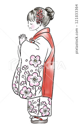 Children wearing kimonos Children wearing kimonos 121833364