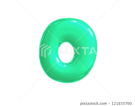 Bright blue green celebrated air balloons number ZERO Bright blue green celebrated air balloons number ZERO 121833700