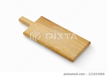 Wooden cutting board on a white background 121833889