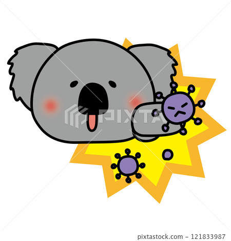 無尾熊擊打病毒 121833987