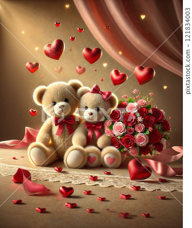 Cute Bear Couple Stuffed Toys - Valentine's Day in Love Cute Bear Couple Stuffed Toys - Valentine's Day in Love 121834003