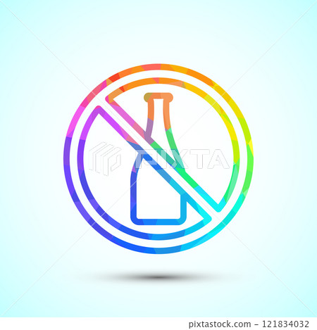 Alcohol free icon design illustration, No alcohol sign badge, logo, icon low poly style Alcohol free icon design illustration, No alcohol sign badge, logo, icon low poly style 121834032