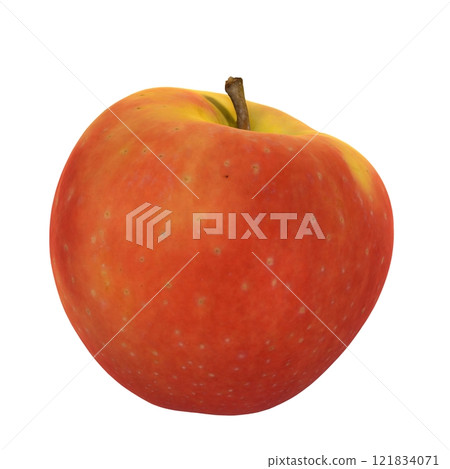 Fresh red apple isolated on white background showcasing its vibrant color Fresh red apple isolated on white background showcasing its vibrant color 121834071