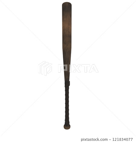Wooden baseball bat on white background for sports training 121834077