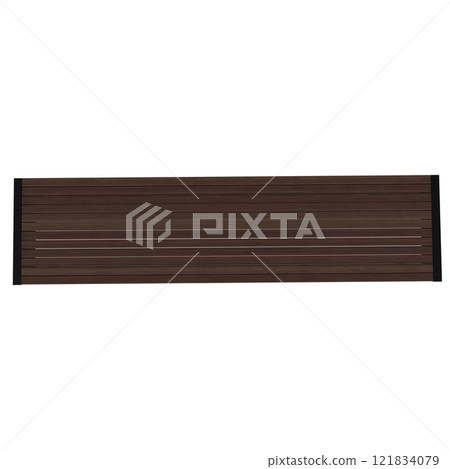 Brown wooden mat with white stripes on isolated white background Brown wooden mat with white stripes on isolated white background 121834079