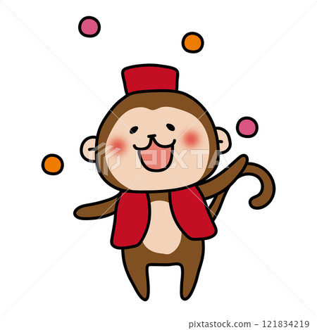 馬戲團裡的猴子雜耍 馬戲團裡的猴子雜耍 121834219