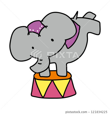 馬戲團裡大象倒立 馬戲團裡大象倒立 121834225