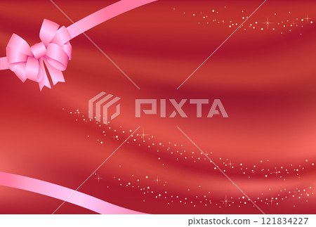 紅布背景與粉紅絲帶 紅布背景與粉紅絲帶 121834227