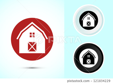 Farming Barn Icon Design Illustration, Farm and Agriculture Barn Sign Farming Barn Icon Design Illustration, Farm and Agriculture Barn Sign 121834229