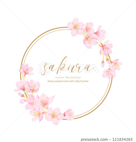 櫻花向量插畫框架素材 櫻花向量插畫框架素材 121834265