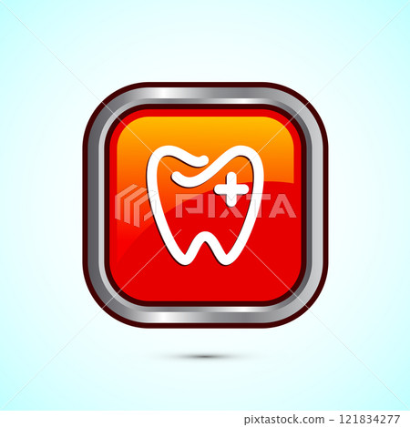 Dental care icon design illustration. Teeth care icon for dentist, dental clinic. Button design Dental care icon design illustration. Teeth care icon for dentist, dental clinic. Button design 121834277