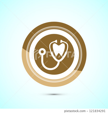 Dental care icon design illustration. Teeth care icon for dentist, dental clinic. Button design 121834291