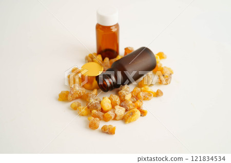 Frankincense or olibanum aromatic resin used in incense and perfumes. 121834534