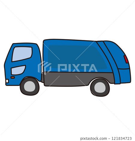 藍色垃圾車 121834723