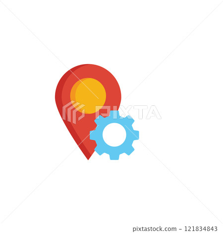A location pin and gear 121834843