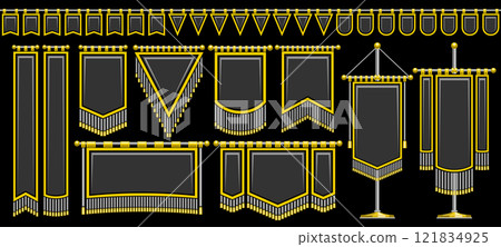 Vector Medieval Flag Set 121834925