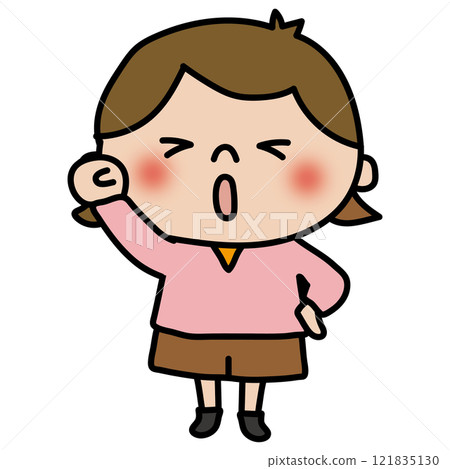 Child doing a fist pump (girl 1) Child doing a fist pump (girl 1) 121835130