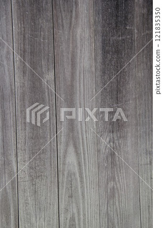 Background image of dark brown boards with wood grain lined up vertically 121835350