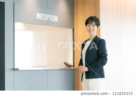 A business woman giving directions A business woman giving directions 121835353