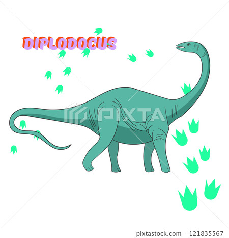 Cartoon dinosaur vector illustration 121835567