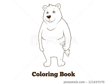 Polar bear cartoon coloring book vector 121835570