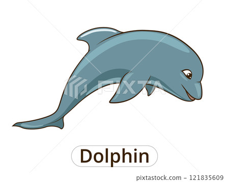 Dolphin sea animal fish cartoon illustration Dolphin sea animal fish cartoon illustration 121835609