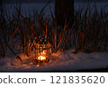 Candle lantern in the snow-01 121835620