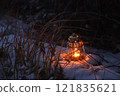 Candle lantern in the snow-02 121835621