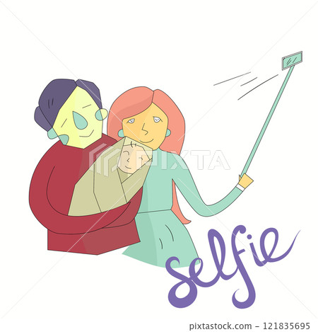 selfie family photo illustration vector selfie family photo illustration vector 121835695