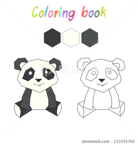 Coloring book panda kids layout for game Coloring book panda kids layout for game 121835703