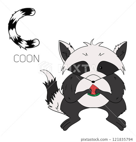Alphabet letter C coon children Alphabet letter C coon children 121835794