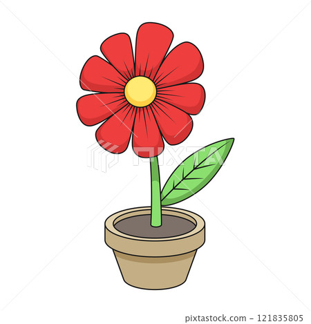 Flower cartoon vector illustration 121835805